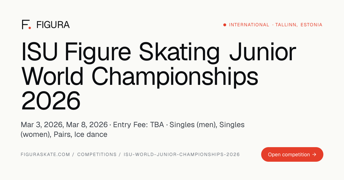 ISU Figure Skating Junior World Championships 2026 — results · FIGURA